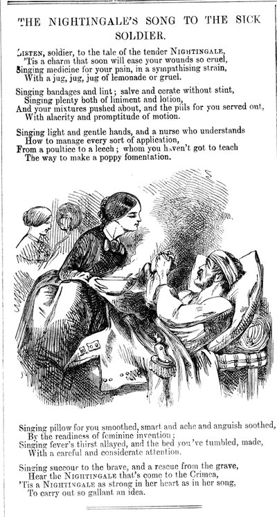 Het lied van de nachtegaal voor de zieke soldaat, 1854 door Unbekannt