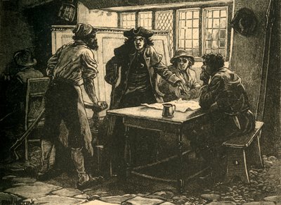 De Nottingham Kapitein en agitatoren in de White Horse Inn, Pentrich, Derbyshire, 1817 ca. 1890 door Unbekannt