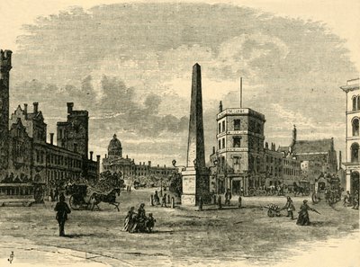 De obelisk in St. Georges Circus, ca. 1878 door Unbekannt