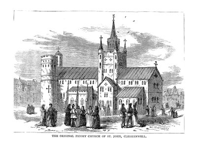 De oorspronkelijke Priorijkerk van St. John, 1878 door Unbekannt