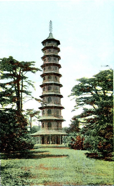 De pagode, Kew Gardens, Richmond upon Thames, Londen, 20e eeuw door Unbekannt