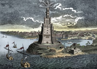 De Pharos van Alexandrië door Unbekannt