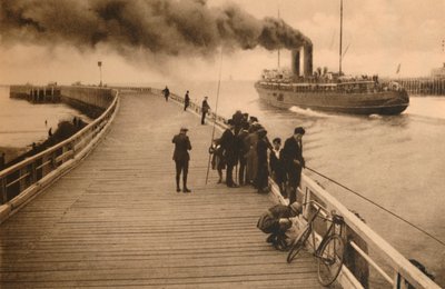 De pier en de ingang van de poststomer, ca. 1928 door Unbekannt