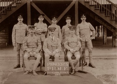 De pioniers van de 1e Royal Munster Fusiliers, Rangoon, Birma, 1913 door Unbekannt