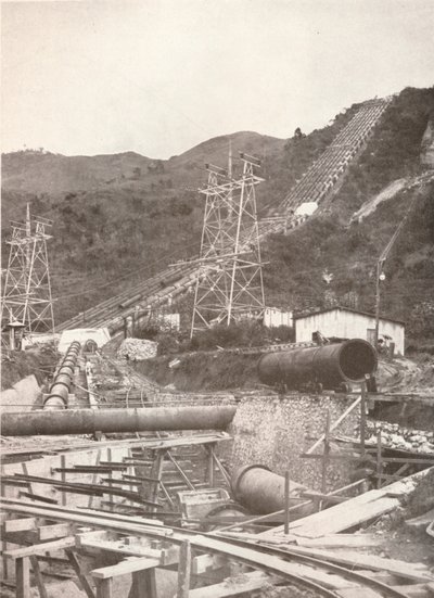 De Pijpen bij Riberao das Lages: Rio Light and Power Works door Unbekannt
