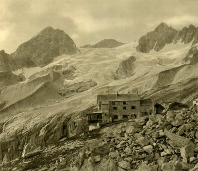 De Plauener Hütte en gletsjer, Zillergrund, Tirol, Oostenrijk, ca. 1935 door Unbekannt