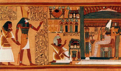De presentatie van Ani aan Osiris, ca. 13e eeuw v.Chr., 1915 door Unbekannt