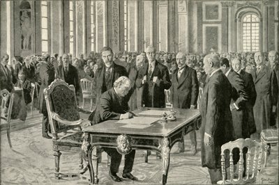 De Premier van Groot-Brittannië ondertekent het Vredesverdrag door Unbekannt