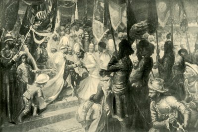 De Prins van Wales verleent de Orde van de Ster van India in Calcutta, 1901 door Unbekannt
