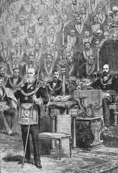 De Prins van Wales Eerste Installatie als Grootmeester van de Vrijmetselaars, 28 april 1875 door Unbekannt