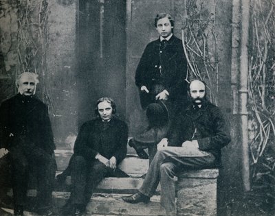 De Prins van Wales en zijn leraren aan de Universiteit van Oxford, ca. 1860 1910 door Unbekannt