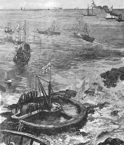 De Prins van Wales legt de eerste steen van de nieuwe Eddystone Lighthouse, 1879 door Unbekannt