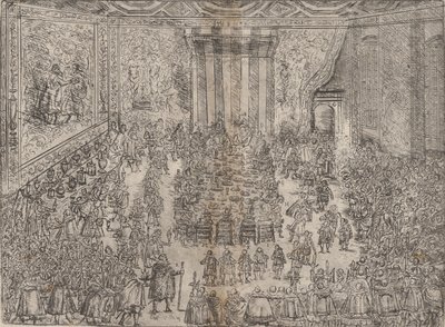 De Vorstelijke Maaltijd, uit een serie die de bruiloft van Wolfgang afbeeldt, 1614 door Unbekannt