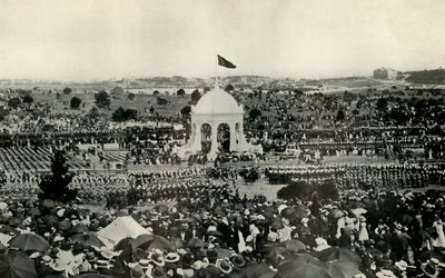 De Proclamatie van het Gemenebest van Australië in Sydney op 1 januari 1901, c1930 door Unbekannt