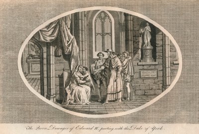 De koningin-weduwe van Edward IV neemt afscheid van haar zoon, de hertog van York, 1483, 1793 door Unbekannt