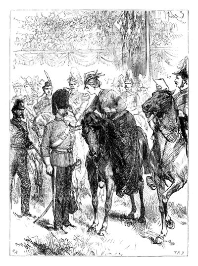 De koningin deelt de Victoria Crosses uit in Hyde Park, Londen, ca. 1850s, ca. 1888 door Unbekannt