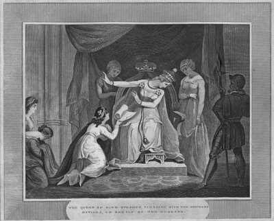 De koningin van koning Stephen, pleitend bij keizerin Matilda, namens haar echtgenoot, 1838 door Unbekannt