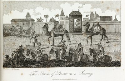 De Koningin van Perzië gedragen door kamelen, c.1810-1829 door Unbekannt