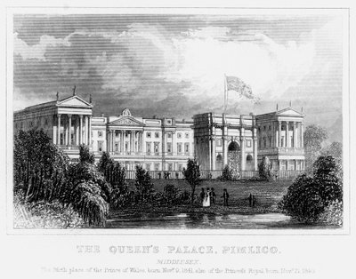 Het Paleis van de Koningin, Pimlico, Londen, c1840s door Unbekannt
