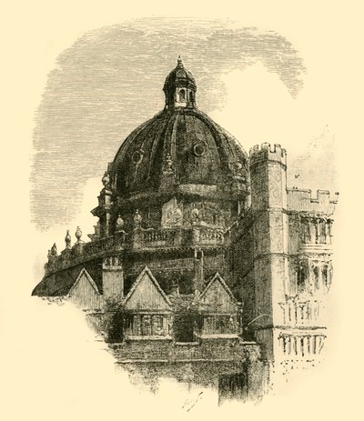 De Radcliffe Bibliotheek, vanaf de binnenplaats van Brasenose, 1898 door Unbekannt