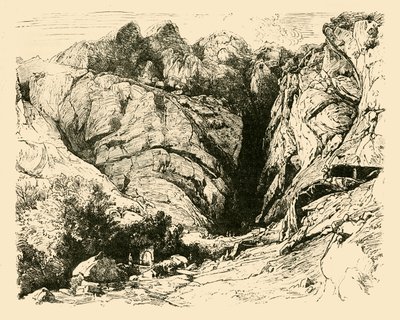 De kloof bij Delphi, scène van de afwijzing van de Galliërs, 1890 door Unbekannt