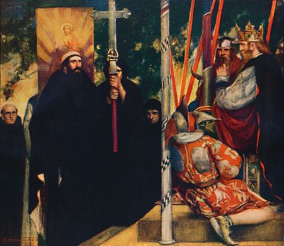 De ontvangst van Sint Augustinus door Ethelbert door Unbekannt