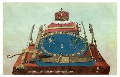 De Regalia van Schotland, Edinburgh Castle, 19e of 20e eeuw door Unbekannt
