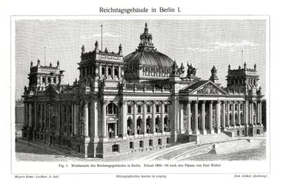 De Rijksdag, Berlijn, Duitsland, eind 19e eeuw door Unbekannt