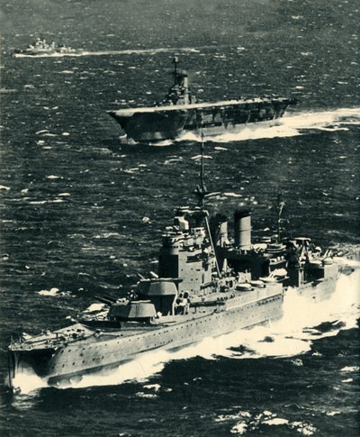 De Renown, de Ark Royal, en de Sheffield, ca. 1939-1941, 1942 door Unbekannt