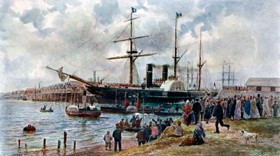 De Ripon verlaat Southampton met troepen voor de Krim, 1904 door Unbekannt