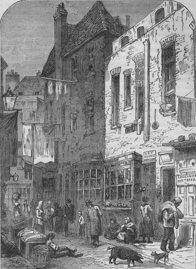 De Rookery van St Giles, Londen, 1850 door Unbekannt