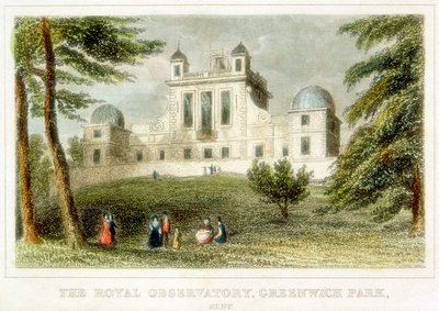 Het Koninklijk Greenwich Observatorium, Flamsteed House, Greenwich Park, Londen, ca. 1835 door Unbekannt