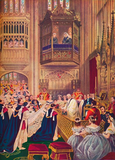 Het koninklijk huwelijk, St. Georges Kapel, Windsor, 10 maart 1863, 1910 door Unbekannt