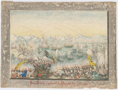 De Russen staken de Donau over in 1828 door Unbekannt
