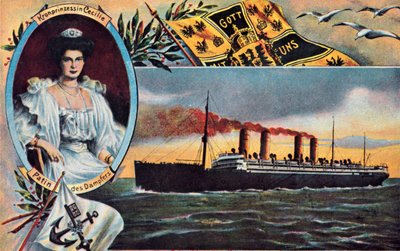 De SS Kronprinzessin Cecilie, ca. 1910 door Unbekannt