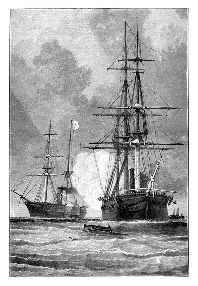 De San Jacinto, stopt de Trent, 1861 door Unbekannt