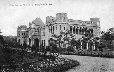 Het Sassoon Ziekenhuis voor Europeanen, Pune Poona, India, begin 20e eeuw door Unbekannt