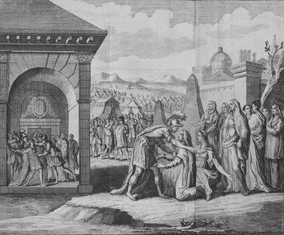 De Scene van de Tragedie van Coriolanus door Unbekannt