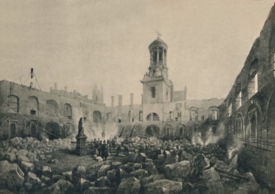 De tweede Royal Exchange na de brand in 1838, 1928 door Unbekannt