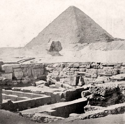 De Sfinx en de Grote Piramide, Egypte, begin 20e eeuw door Unbekannt