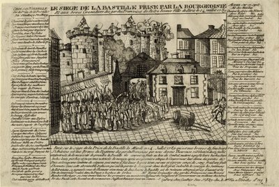 De Bestorming van de Bastille op 14 juli 1789 door Unbekannt