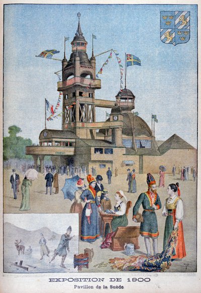 Het Zweedse paviljoen op de Wereldtentoonstelling van 1900, Parijs, 1900 door Unbekannt