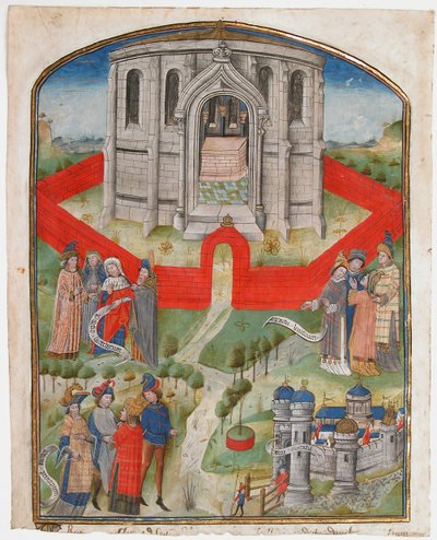 De tempel in Jeruzalem, uit de Postilla Litteralis Letterlijk Commentaar, 1450-75 door Unbekannt