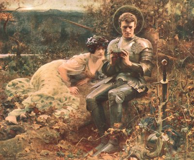 De verleiding van Sir Percival, ca. 1894, ca. 1902 door Unbekannt