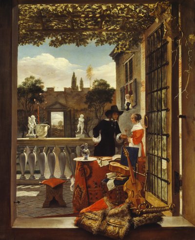 Het terras, ca. 1660 door Unbekannt