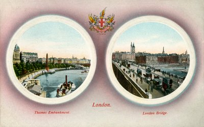 De Thames Embankment en London Bridge, Londen, 1909 door Unbekannt