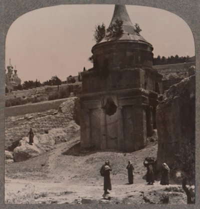 Het graf van Absalom in de vallei van Jehosafat, ca. 1900 door Unbekannt