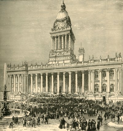 Het stadhuis: een openluchtconcert, 1898 door Unbekannt