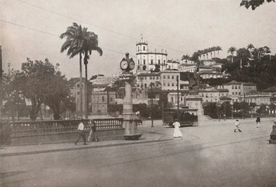 De Tram die de Praca da Gloria passeert, 1914 door Unbekannt