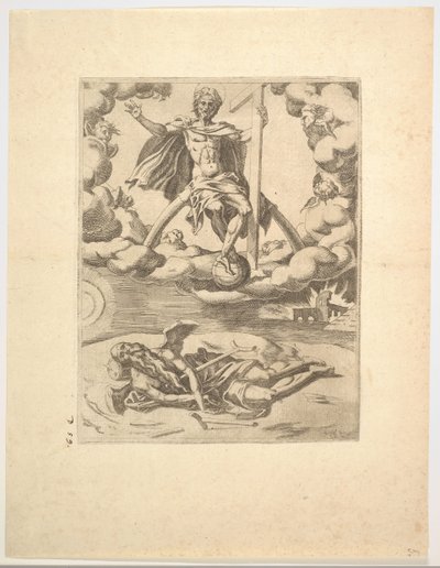De triomf van de goddelijkheid of eeuwigheid uit De triomfen van Petrarca door Unbekannt